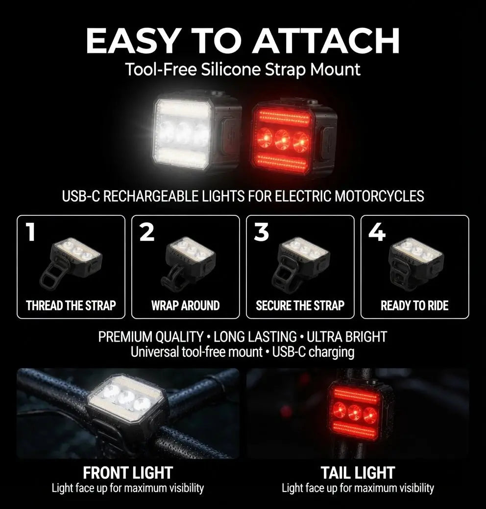 Universal Front & Rear E-moto Lights - Voltx